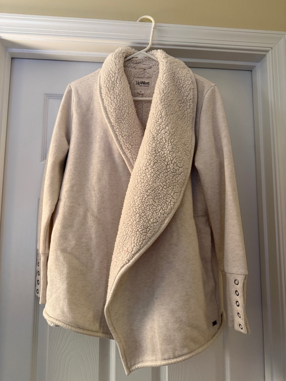 UpWest Cream Faux-Sherpa Open Front Jacket